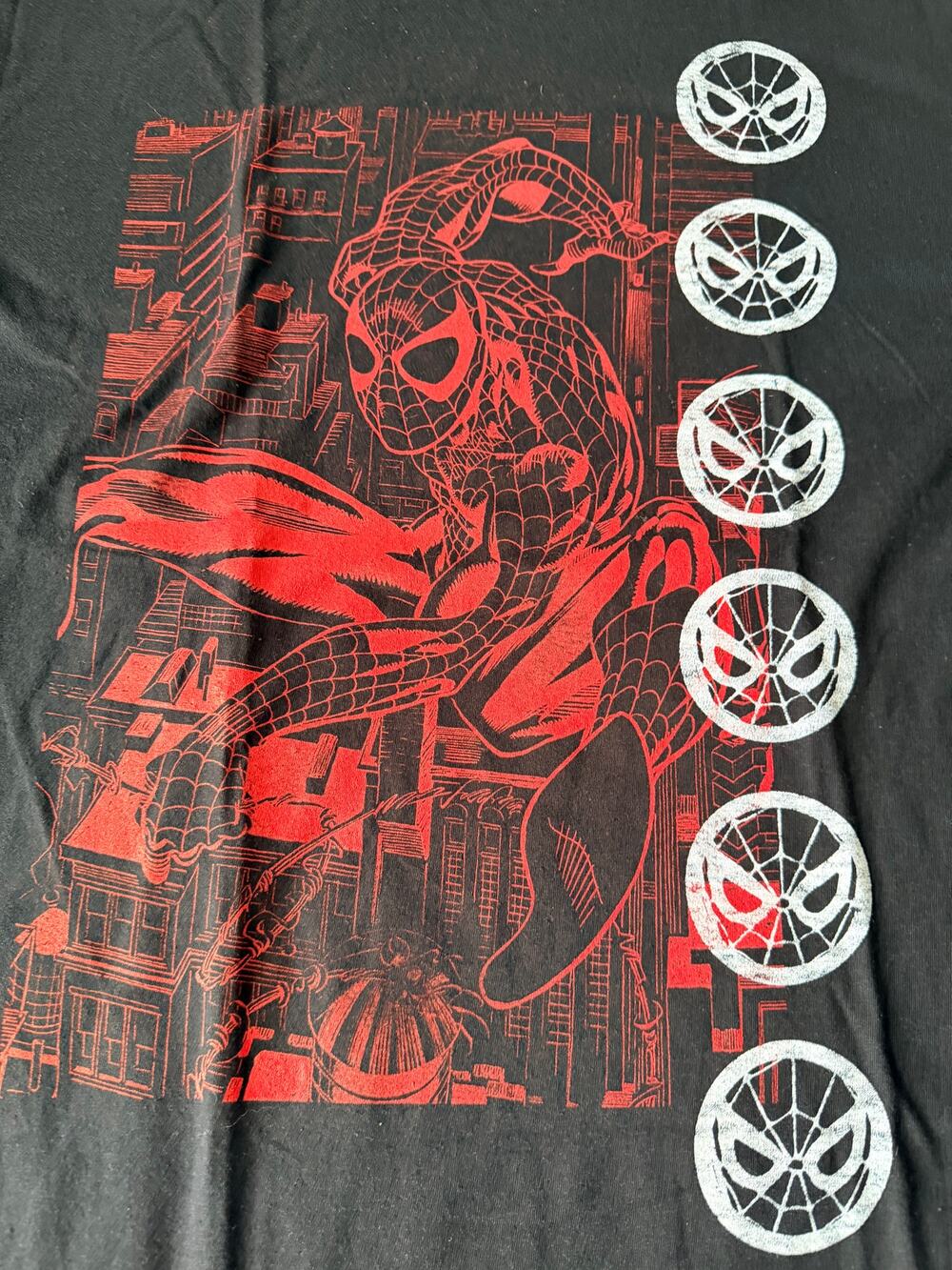 Marvel Spider-Man Black Red Graphic Tee Shirt Size Large